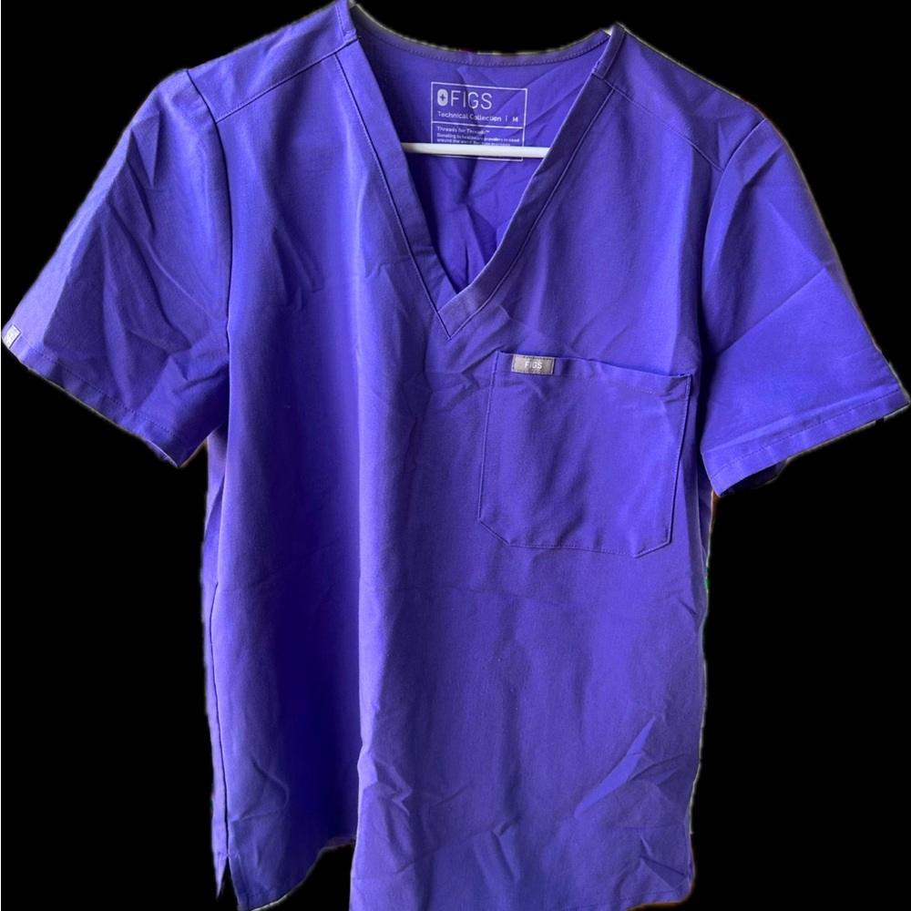 Figs Purple V-Neck Shirt
